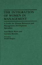 The Integration of Women in Management: A Guide for Human Resources and Management Development Specialists