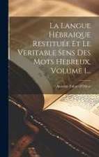 La Langue Hébraique Restituée Et Le Veritable Sens Des Mots Hebreux, Volume 1...