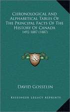 Chronological And Alphabetical Tables Of The Principal Facts Of The History Of Canada