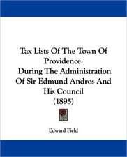 Tax Lists Of The Town Of Providence