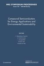 Compound Semiconductors for Energy Applications and Environmental Sustainability: Volume 1167