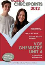 Cambridge Checkpoints VCE Chemistry Unit 4 2012