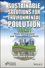 Sustainable Solutions for Environmental Pollution, Volume 1 – Waste Management and Value–Added Products