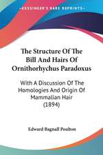 The Structure Of The Bill And Hairs Of Ornithorhychus Paradoxus