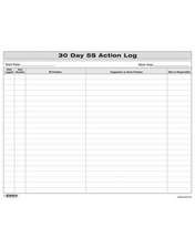 5S: 30 Day Action Log