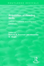 Acquisition of Reading Skills (1986): Cultural Constraints and Cognitive Universals