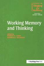 Working Memory and Thinking: Current Issues In Thinking And Reasoning