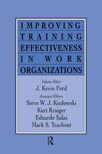 Improving Training Effectiveness in Work Organizations