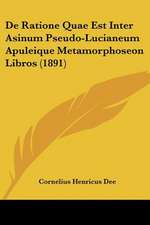 De Ratione Quae Est Inter Asinum Pseudo-Lucianeum Apuleique Metamorphoseon Libros (1891)