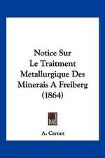 Notice Sur Le Traitment Metallurgique Des Minerais A Freiberg (1864)