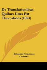 De Translationibus Quibus Usus Est Thucydides (1894)