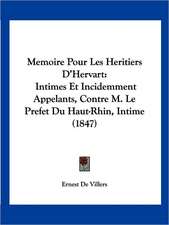 Memoire Pour Les Heritiers D'Hervart