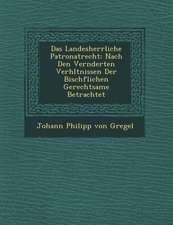 Das Landesherrliche Patronatrecht: Nach Den Ver Nderten Verh Ltnissen Der Bisch Flichen Gerechtsame Betrachtet