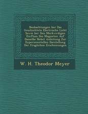 Beobachtungen Ber Das Geschichtete Electrische Licht Sowie Ber Den Merkw Rdigen Einfluss Des Magneten Auf Dasselbe Nebst Anleitung Zur Experimentellen