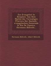 Ein Evangelist in Brasilien: Aus Dem Nachla Des Vormaligen Pfarrers Der Deutsch-Evangelischen Gemeinde in Rio de Janeiro, Hermann Billroth...