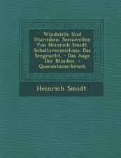 Windstille Und Sturmb En: Seenovellen Von Heinrich Smidt. Inhaltsverzeichnis: Das Seegesicht. - Das Auge Der Blinden. - Quarantaine-Bruch