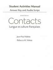 Sam Answer Key with Audio Script for Valette/Valette's Contacts: Langue Et Culture Francaises, 9th