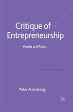 Critique of Entrepreneurship: People and Policy