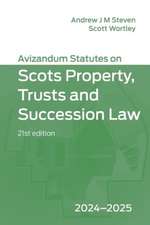 Avizandum Statutes on Scots Property, Trusts and Succession Law