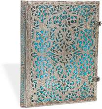 Paperblanks Maya Blue Silver Filigree Collection Hardcover Ultra Lined Clasp Closure 240 Pg 120 GSM