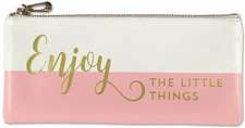 Enjoy the Little Things Pencil Pouch (Accessories Case, Faux Leather)