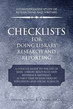 Cheng, D: Checklists for Doing Library Research and Reportin