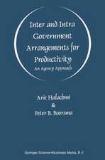 Inter and Intra Government Arrangements for Productivity: An Agency Approach