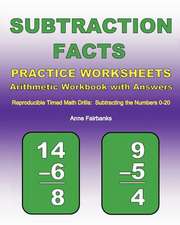 Subtraction Facts Practice Worksheets Arithmetic Workbook with Answers