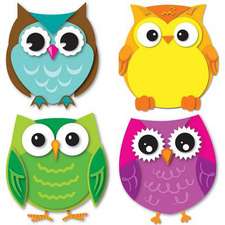 Colorful Owls Mini Cut-Outs