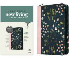 NLT Large Print Thinline Reference Zipper Bible, Filament-Enabled Edition (Leatherlike, Meadow Navy & Pink, Red Letter)