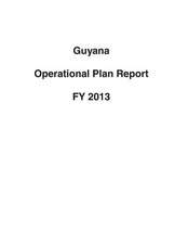 Guyana Operational Plan Report Fy 2013