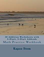 30 Addition Worksheets with 5-Digit, 3-Digit Addends