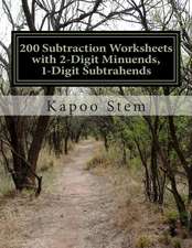 200 Subtraction Worksheets with 2-Digit Minuends, 1-Digit Subtrahends