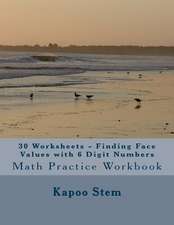 30 Worksheets - Finding Face Values with 6 Digit Numbers