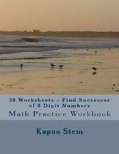 30 Worksheets - Find Successor of 8 Digit Numbers