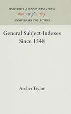 General Subject–Indexes Since 1548