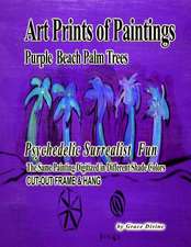 Art Prints of Paintings Purple Beach Palm Trees