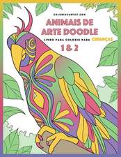 Livro Para Colorir de Animais de Arte Doodle Para Criancas 1 & 2