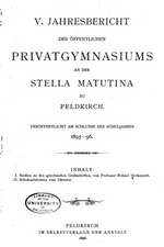 V. Jahresbericht Des Offentlichen Privatgymnasiums an Der Stella Mututina Zu Feldkirch