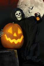 Halloween Ghoul with a Jack-O-Lantern and the Moon Journal