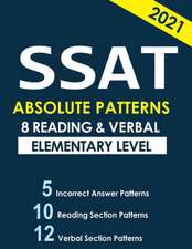 SSAT 8 Reading & Verbal Elementary Level