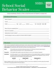 School Social Behavior Scales Rating Form: A Social & Emotional Learning Curriculum [With CDROM]