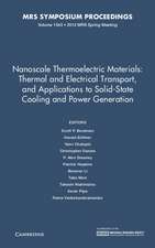 Nanoscale Thermoelectric Materials: Thermal and Electrical Transport, and Applications to Solid-State Cooling and Power Generation: Volume 1543