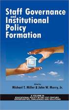 Staff Governance and Institutional Policy Formation (Hc)