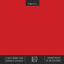 Red Scrapbook Paper Pad 8x8 Decorative Scrapbooking Kit Collection for Cardmaking Gifts, DIY Crafts, Creative Projects, Solid Color Designer Paper