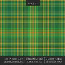 St. Patrick's Day Plaid Scrapbook Paper Pad 8x8 Scrapbooking Kit for Cardmaking Gifts, DIY Crafts, Printmaking, Papercrafts, Green Decorative Pattern Pages