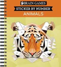 Brain Games - Sticker by Number: Animals - 2 Books in 1 (42 Images to Sticker)