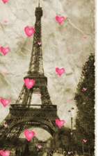 paris Eiffel Tower pink hearts Vintage creative blank page journal