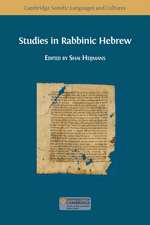 Studies in Rabbinic Hebrew