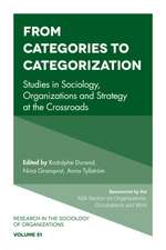 From Categories to Categorization – Studies in Sociology, Organizations and Strategy at the Crossroads